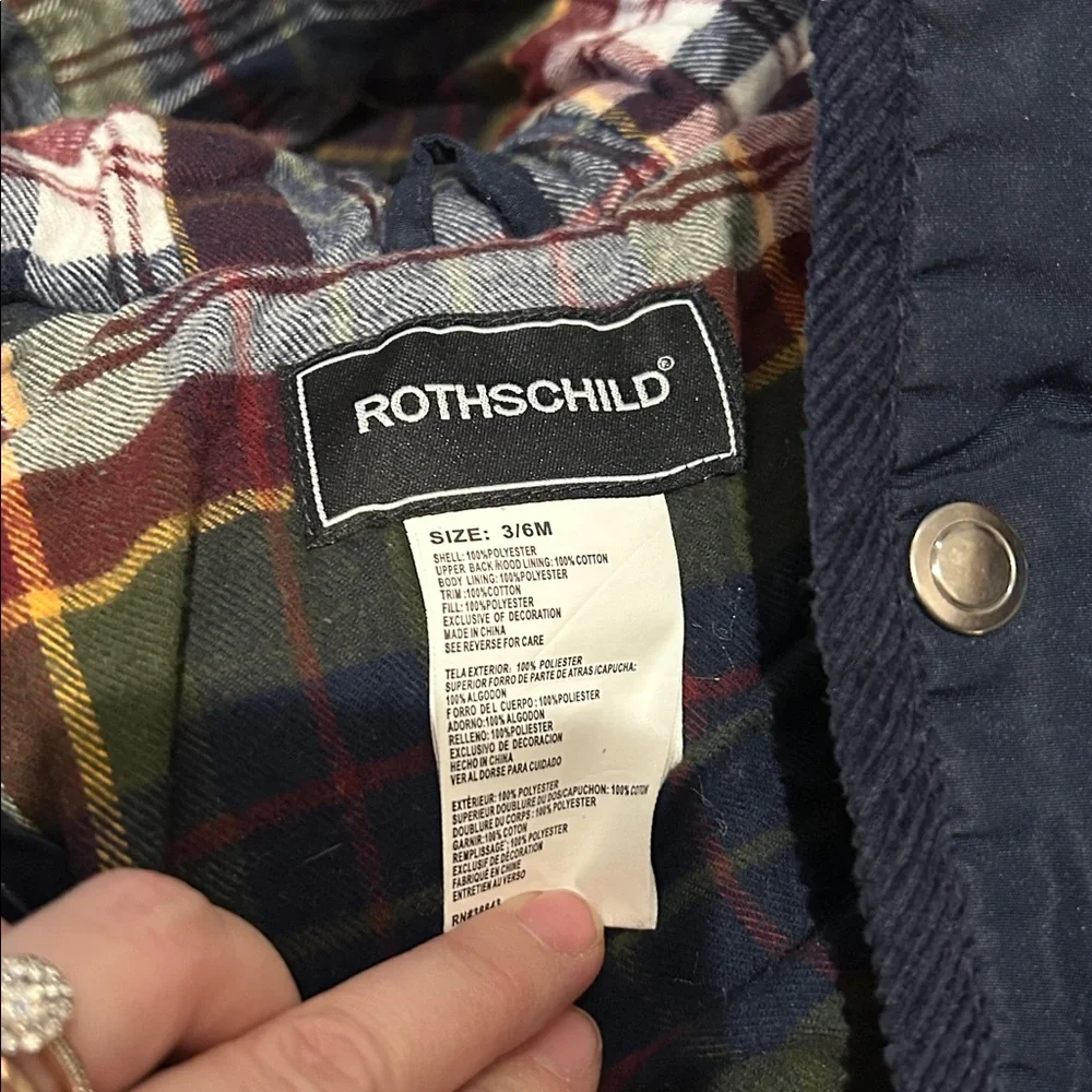 Rothschild Infant Navy Blue Quilted Bunting Snowsuit 3/6m